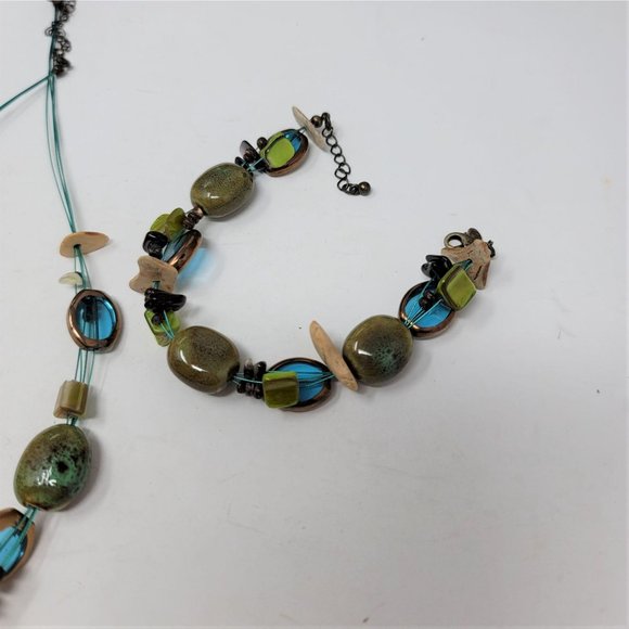 Premier Design Necklace n Bracelet Set Porcelain - Picture 4 of 11